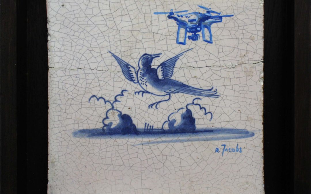 Blue drone pursuit