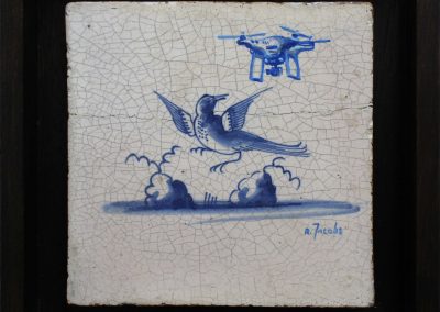 Blue drone pursuit