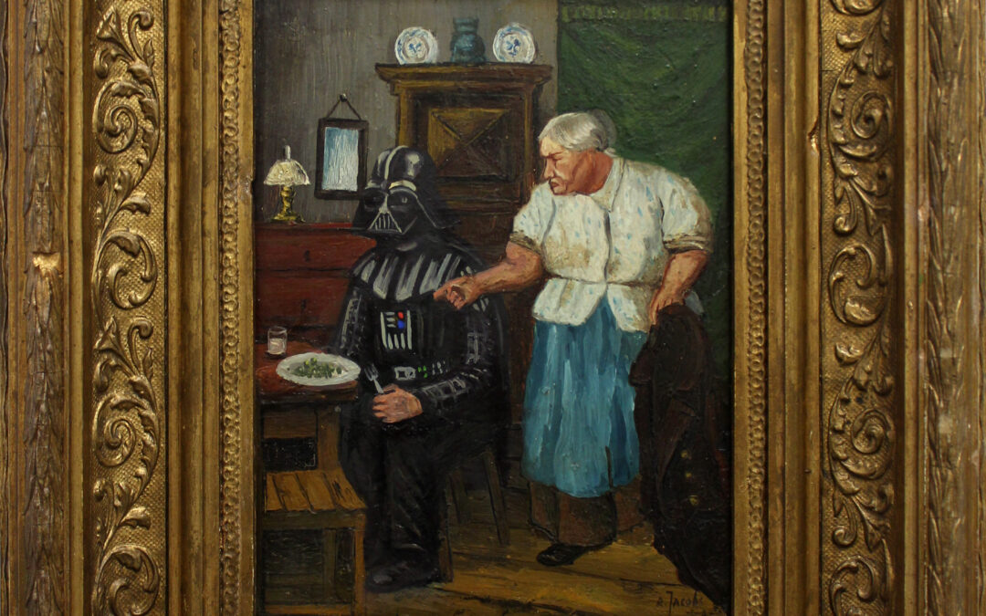 Even Darth Vader has to finish his plate